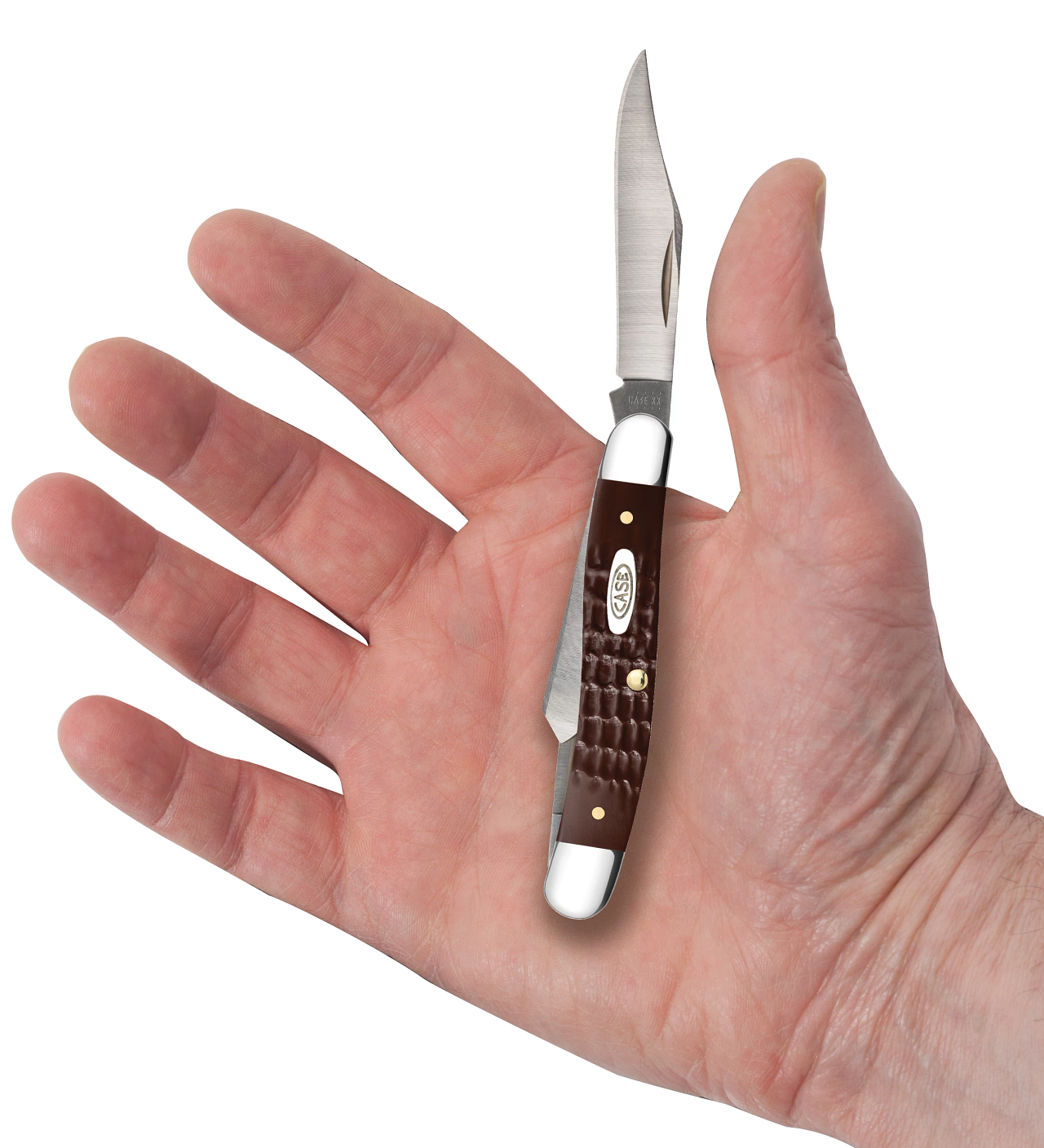 Brown Synthetic Medium Stockman with Pen Blade