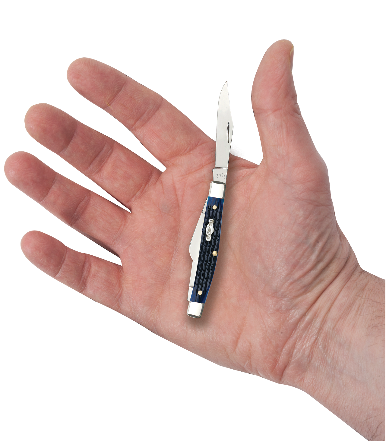 Rogers Corn Cob Jig Blue Bone Medium Stockman with Pen Blade