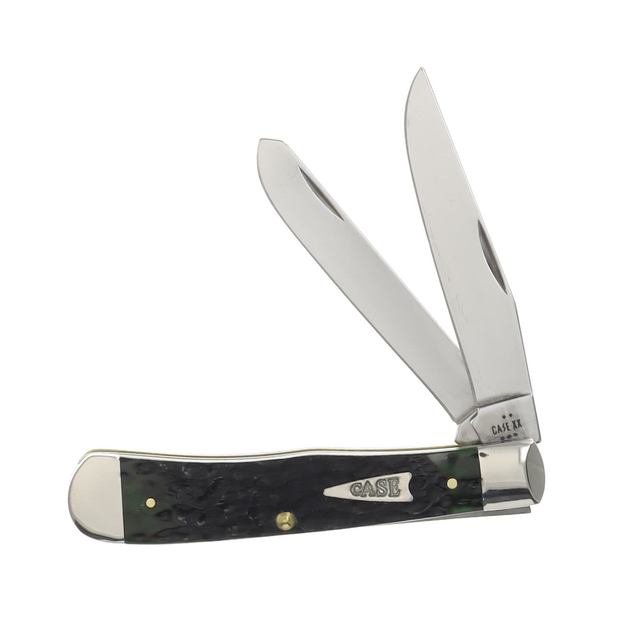 Case XX Bermuda Green Jigged Bone Trapper Folding Knife with Gift Tin