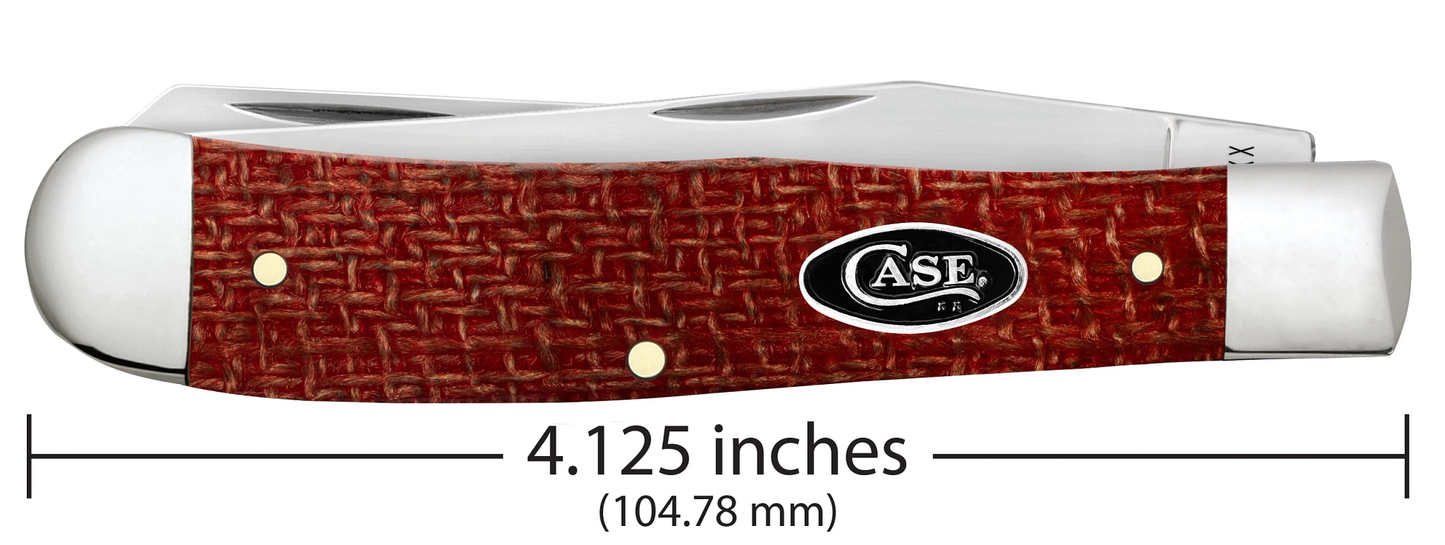 Dark Red Burlap Micarta CS Trapper
