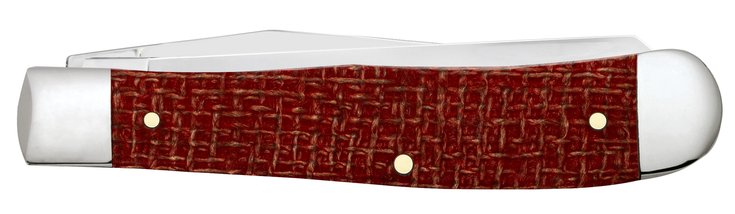 Dark Red Burlap Micarta CS Trapper