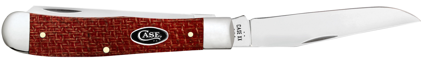 Dark Red Burlap Micarta CS Trapper