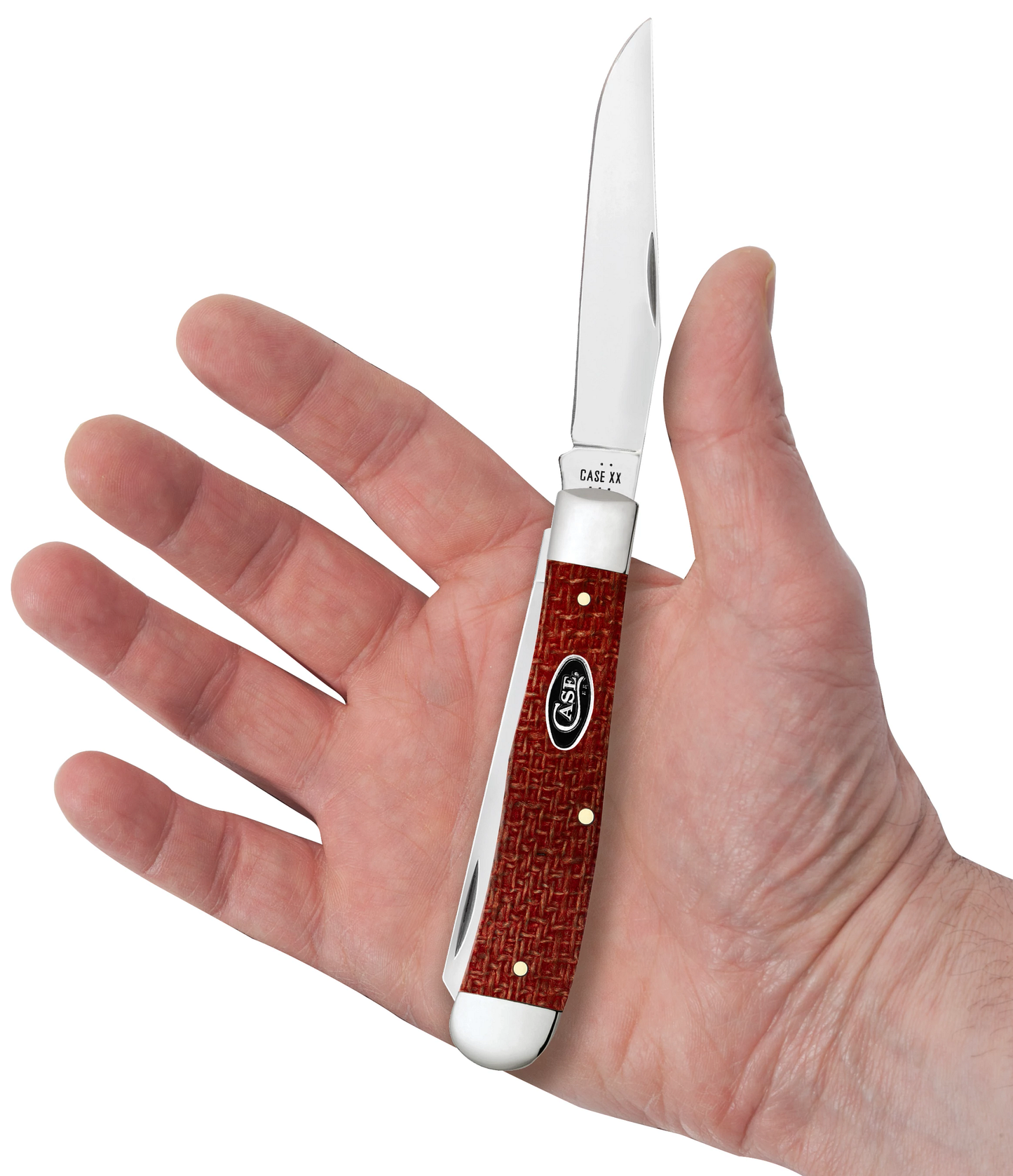 Dark Red Burlap Micarta CS Trapper