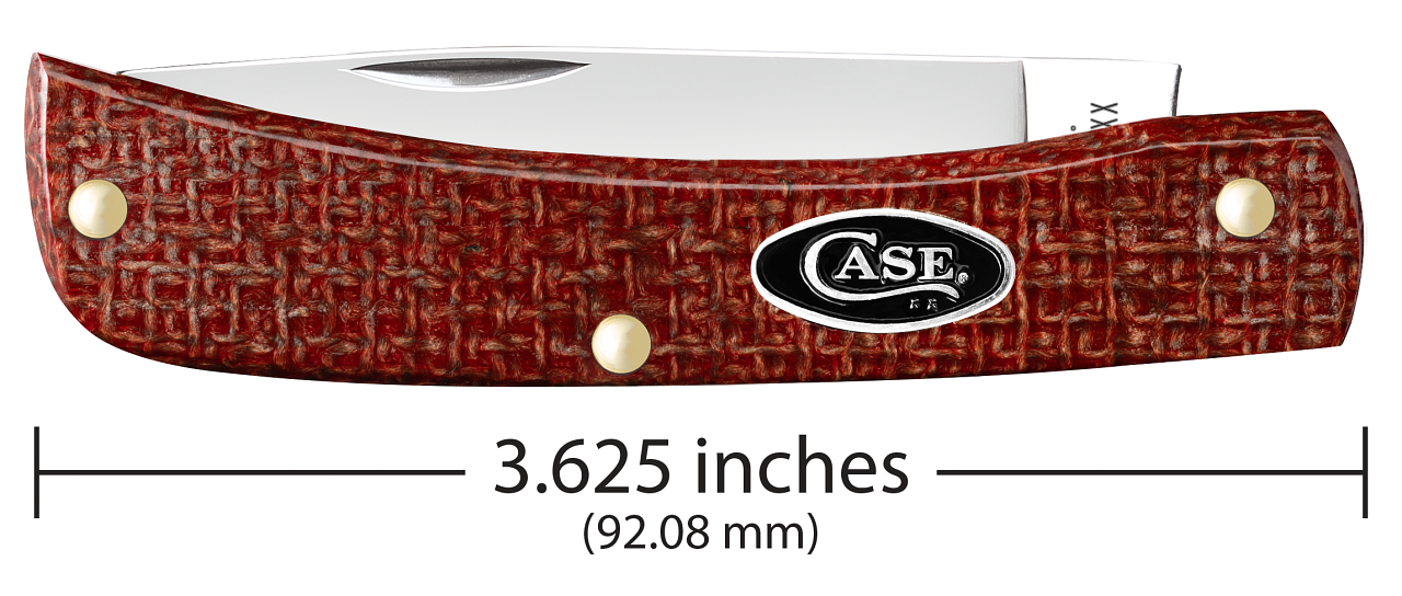 Smooth Dark Red Burlap Micarta® CS Sod Buster® Jr