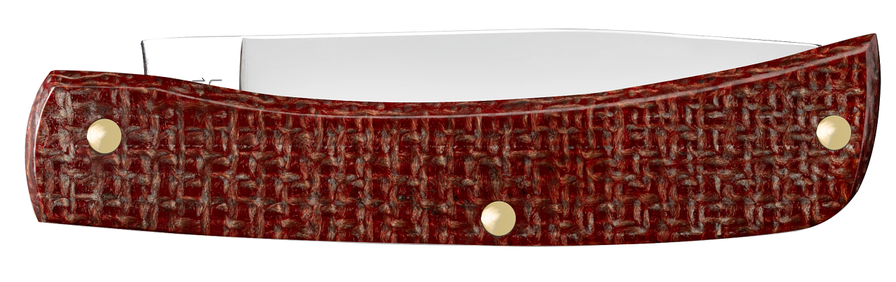 Smooth Dark Red Burlap Micarta® CS Sod Buster® Jr