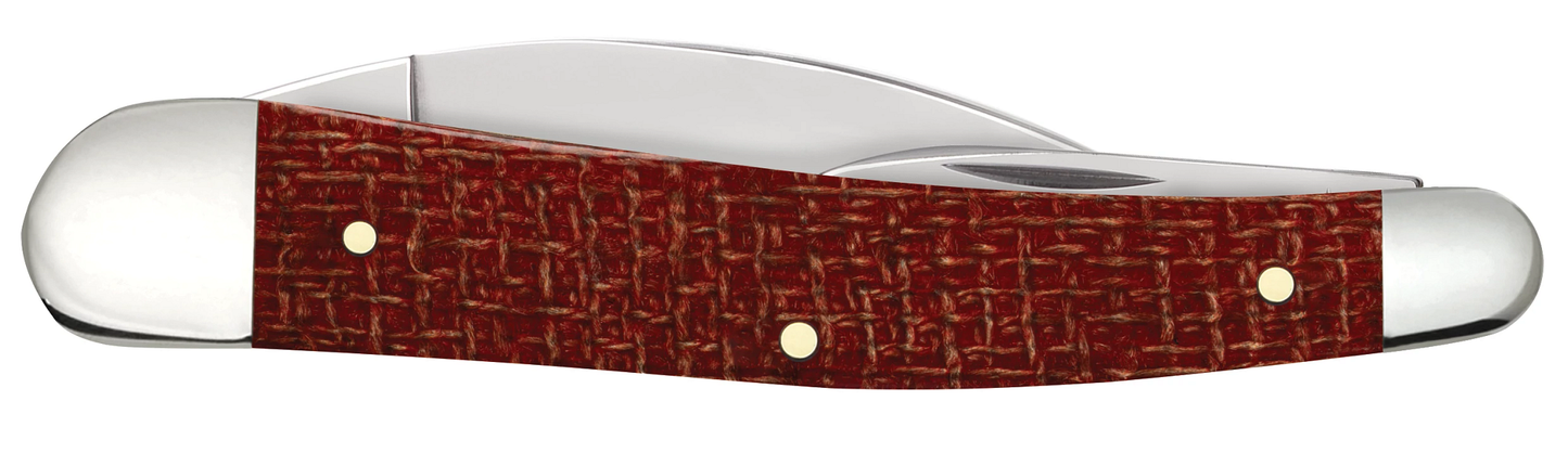 Dark Red Burlap Micarta CS Seahorse Whittler
