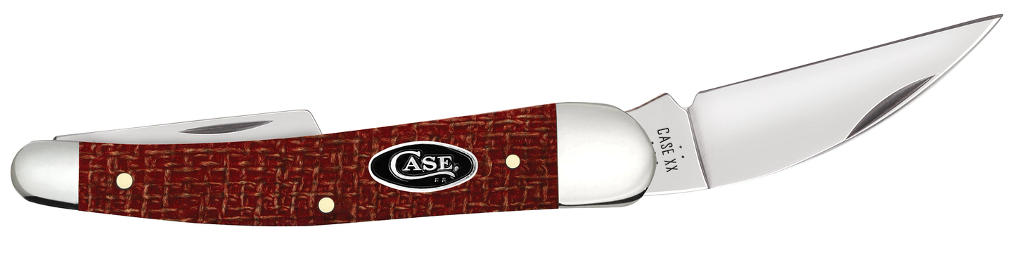 Dark Red Burlap Micarta CS Seahorse Whittler
