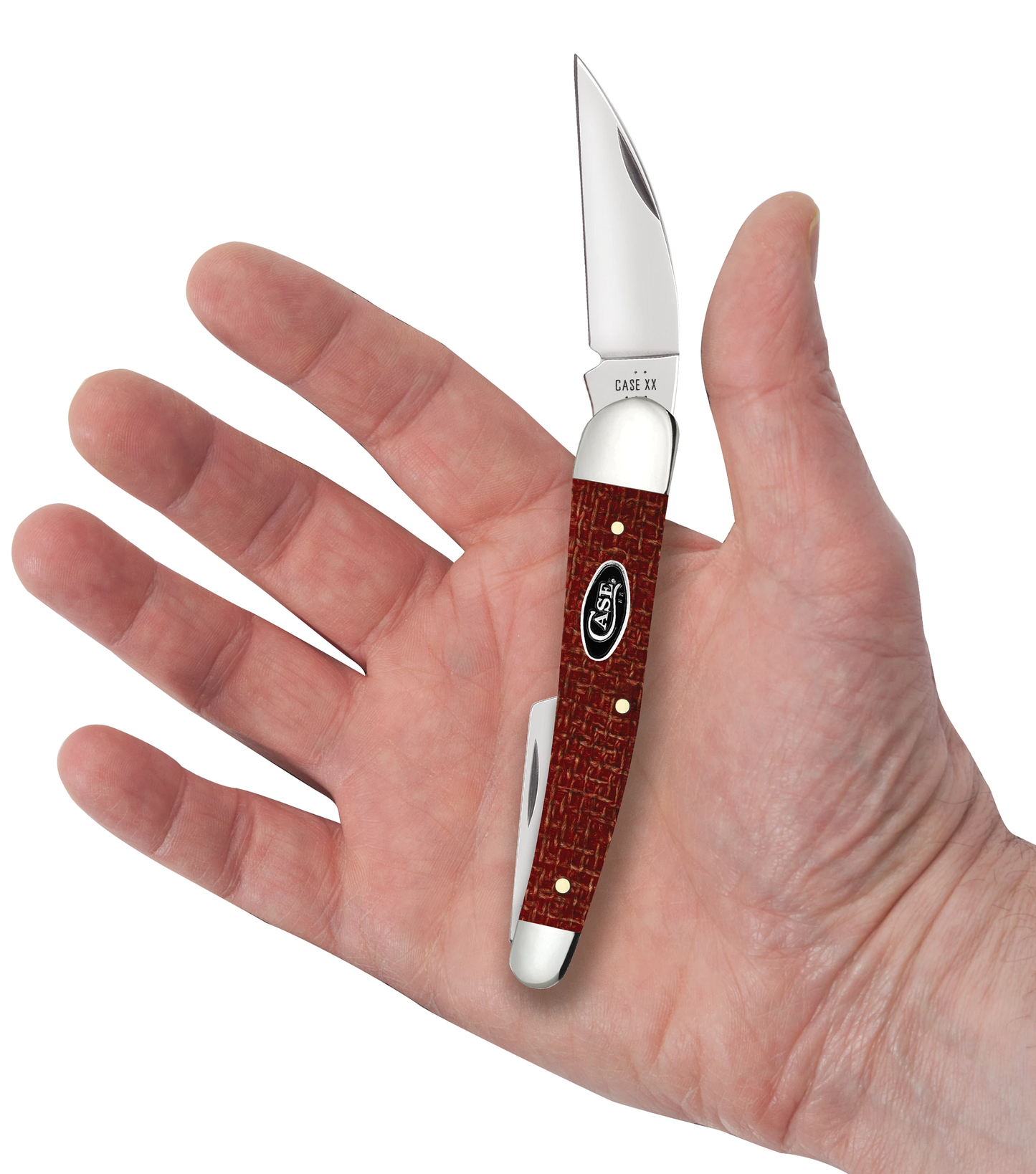 Dark Red Burlap Micarta CS Seahorse Whittler