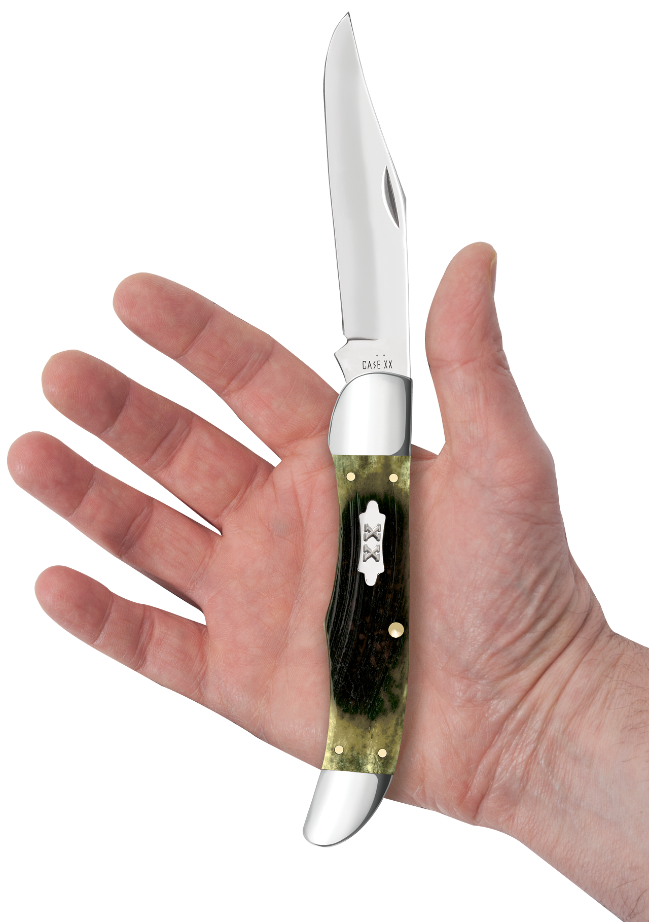 Sawcut Olive Green Bone Folding Hunter