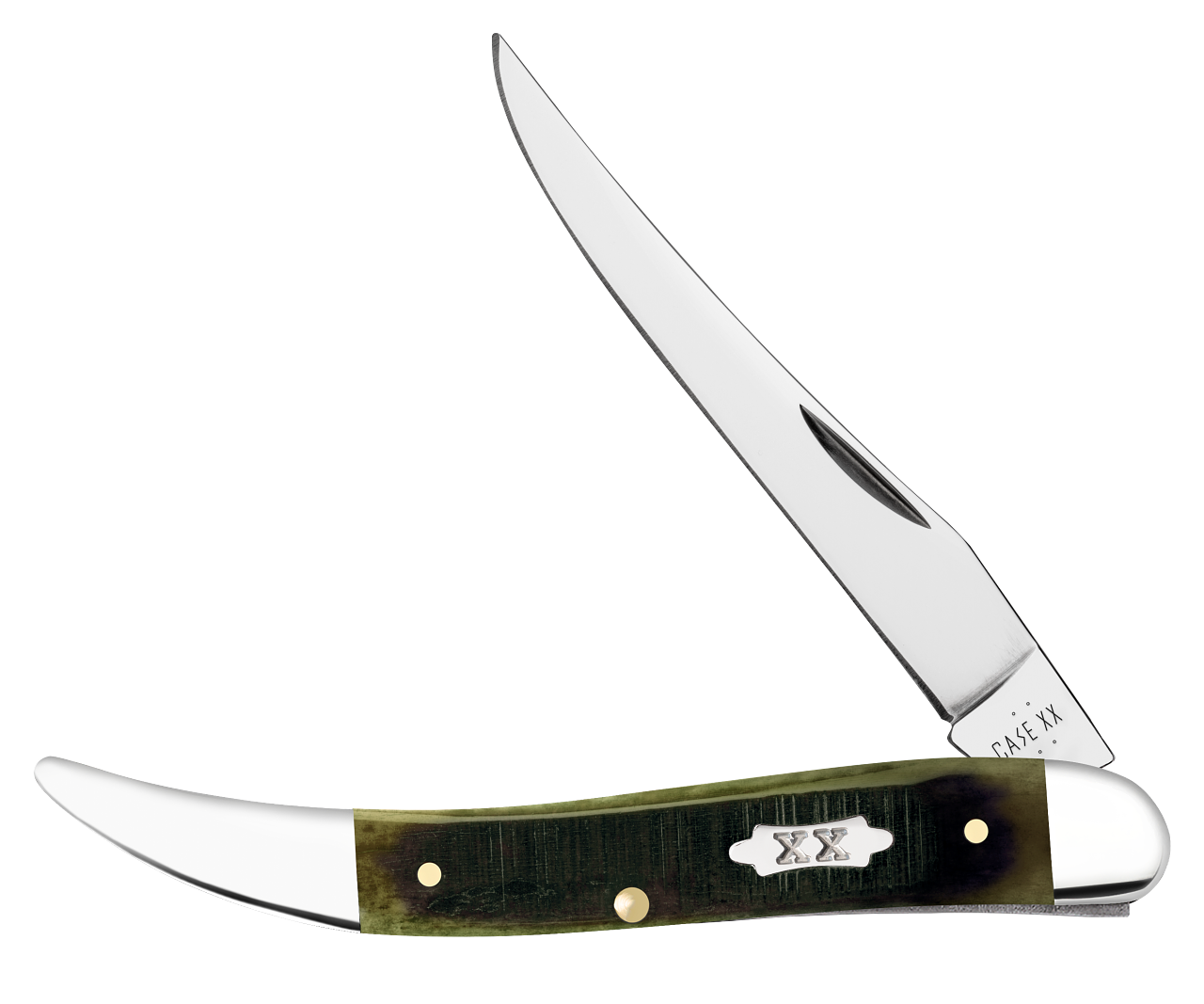 Sawcut Olive Green Bone Medium Toothpick