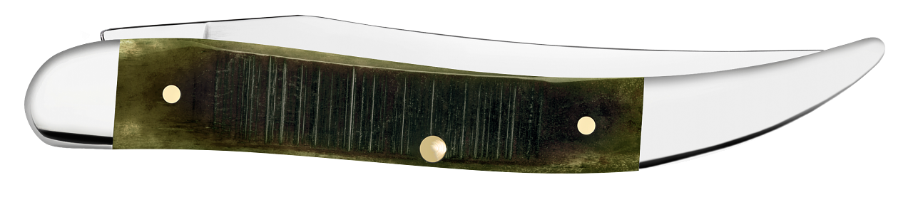 Sawcut Olive Green Bone Medium Toothpick