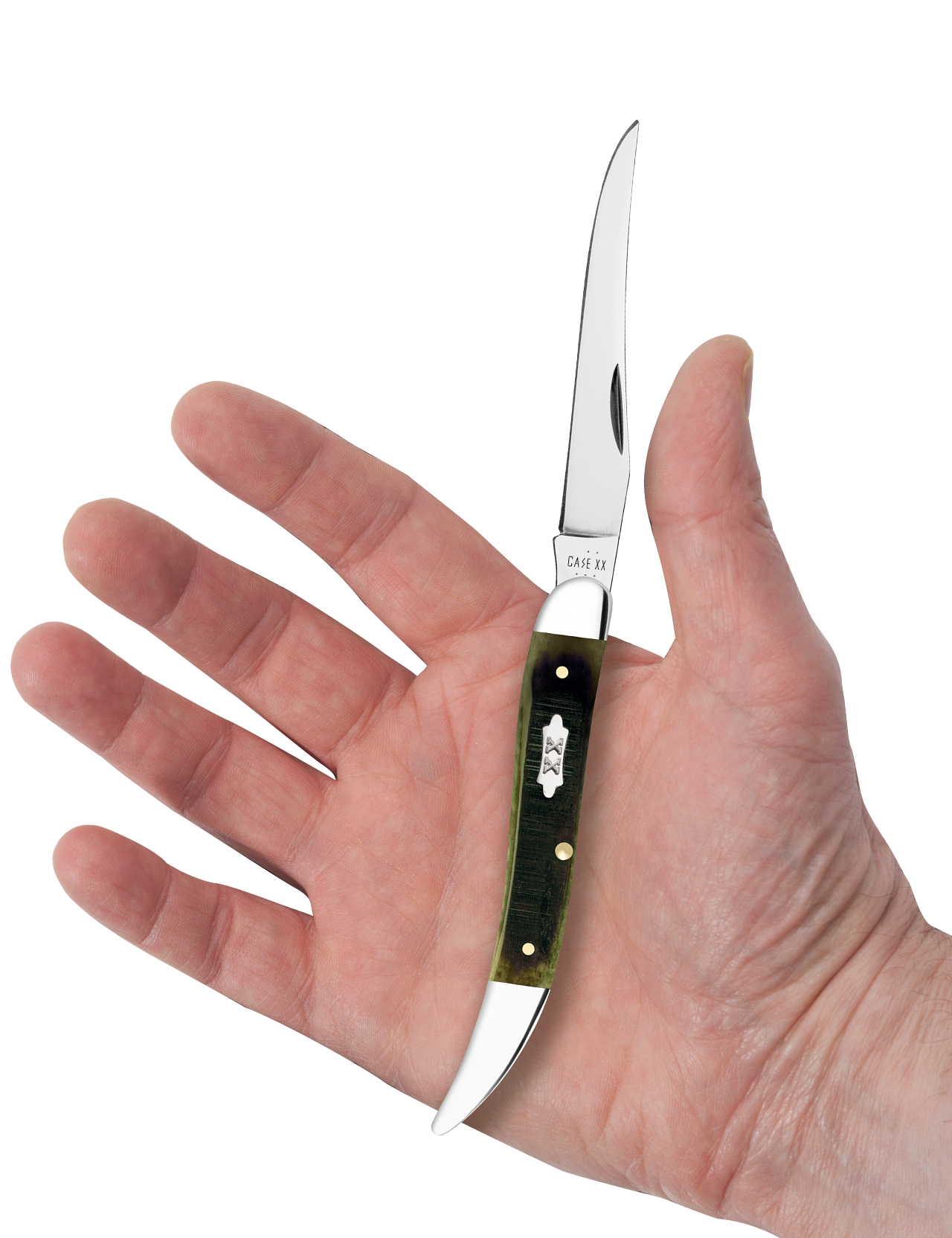 Sawcut Olive Green Bone Medium Toothpick
