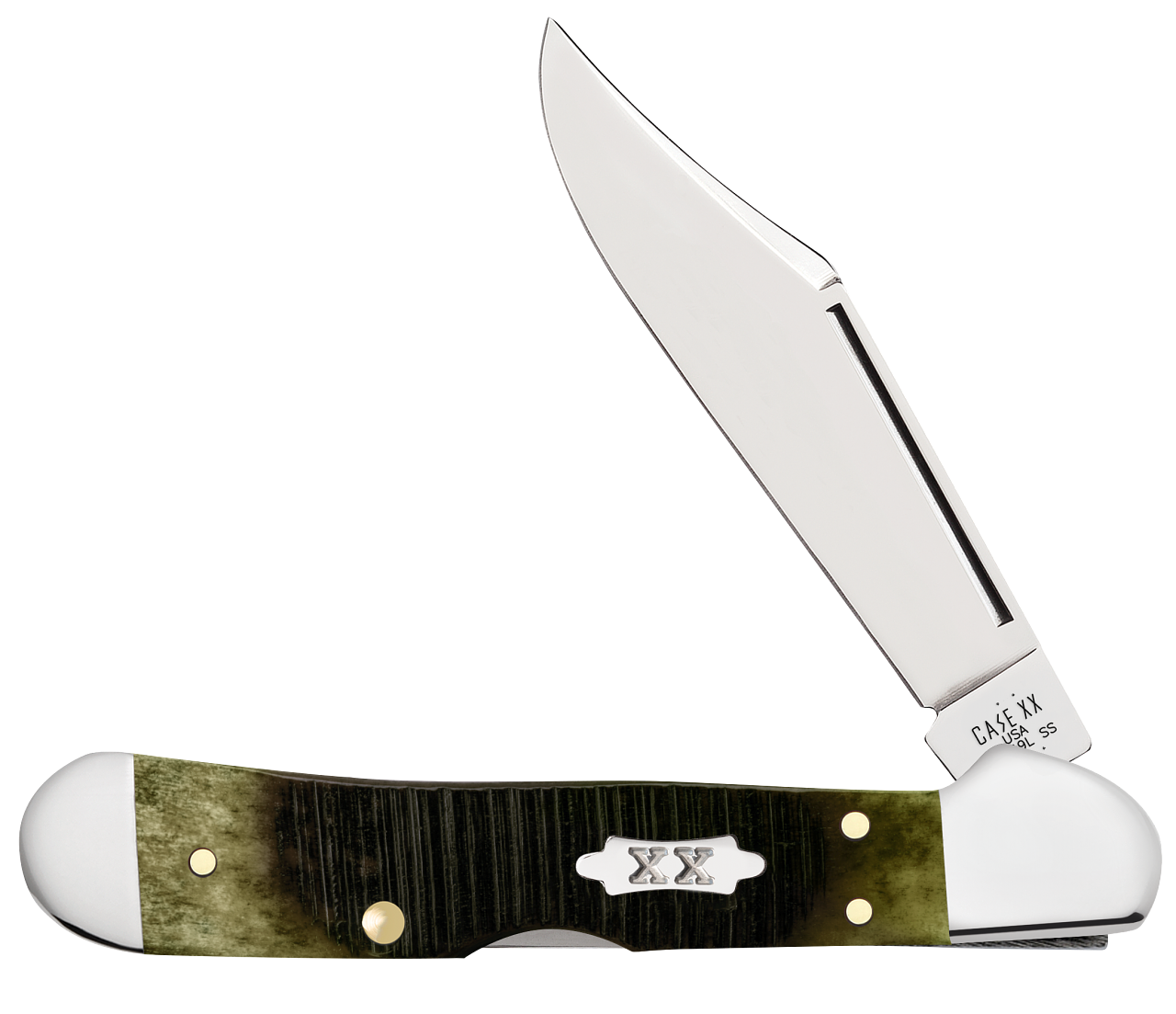 Sawcut Olive Green Bone Mini CopperLock