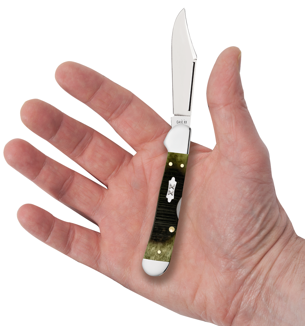 Sawcut Olive Green Bone Mini CopperLock ( last one discontinued)