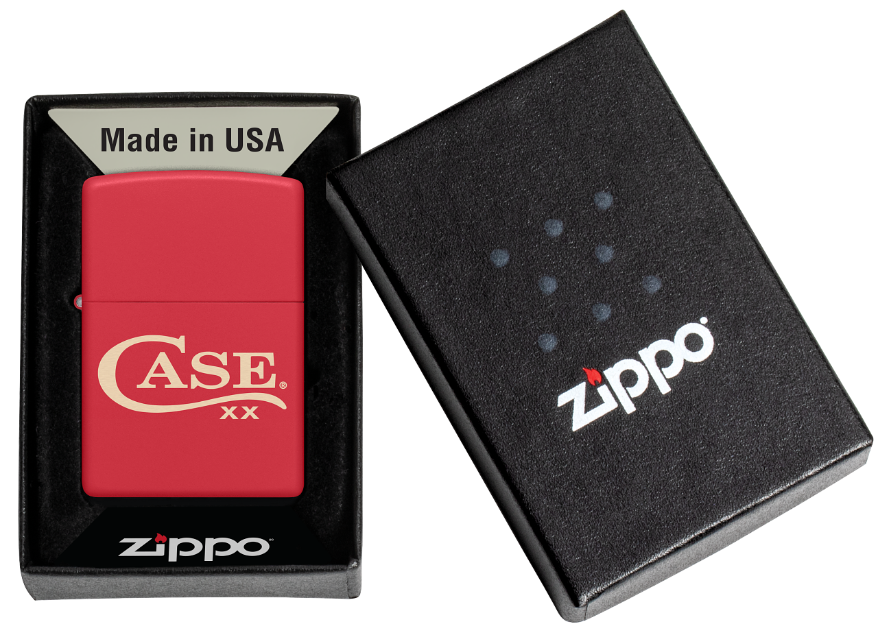 Zippo® Case Logo Red Matte Lighter