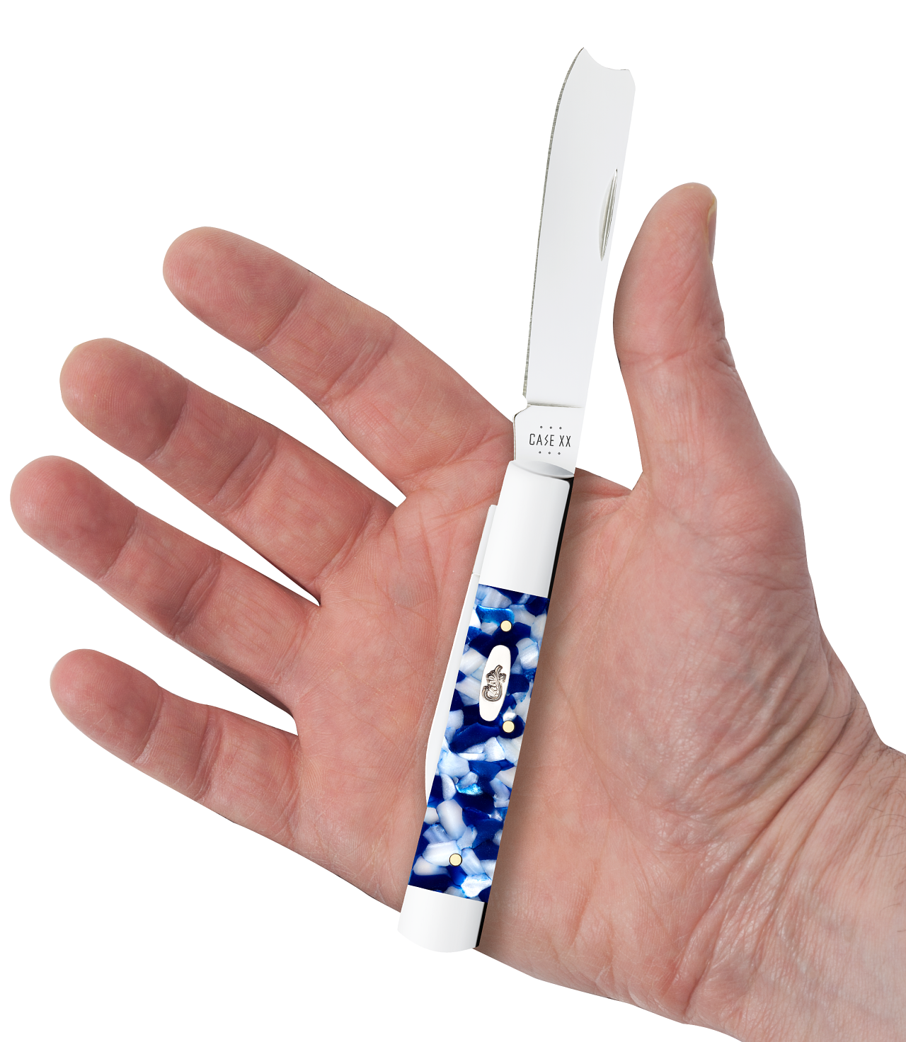 Blue Crackle Kirinite Oval Shield Mini Trapper