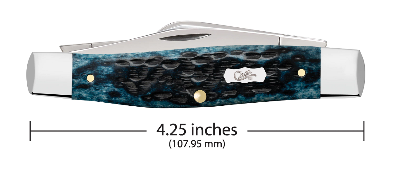 Mediterranean Blue Bone Pocket Worn® Peach Seed Jig Large Stockman