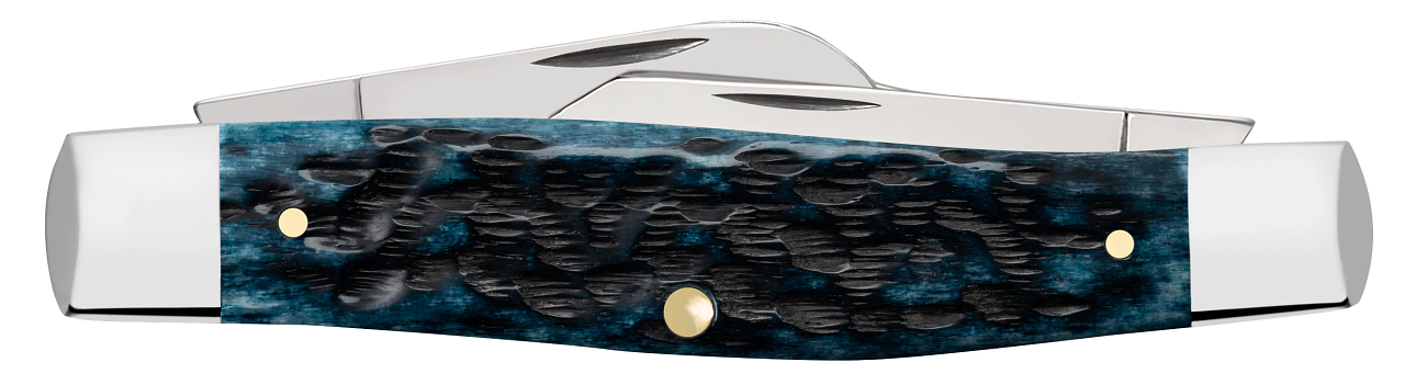 Mediterranean Blue Bone Pocket Worn® Peach Seed Jig Large Stockman