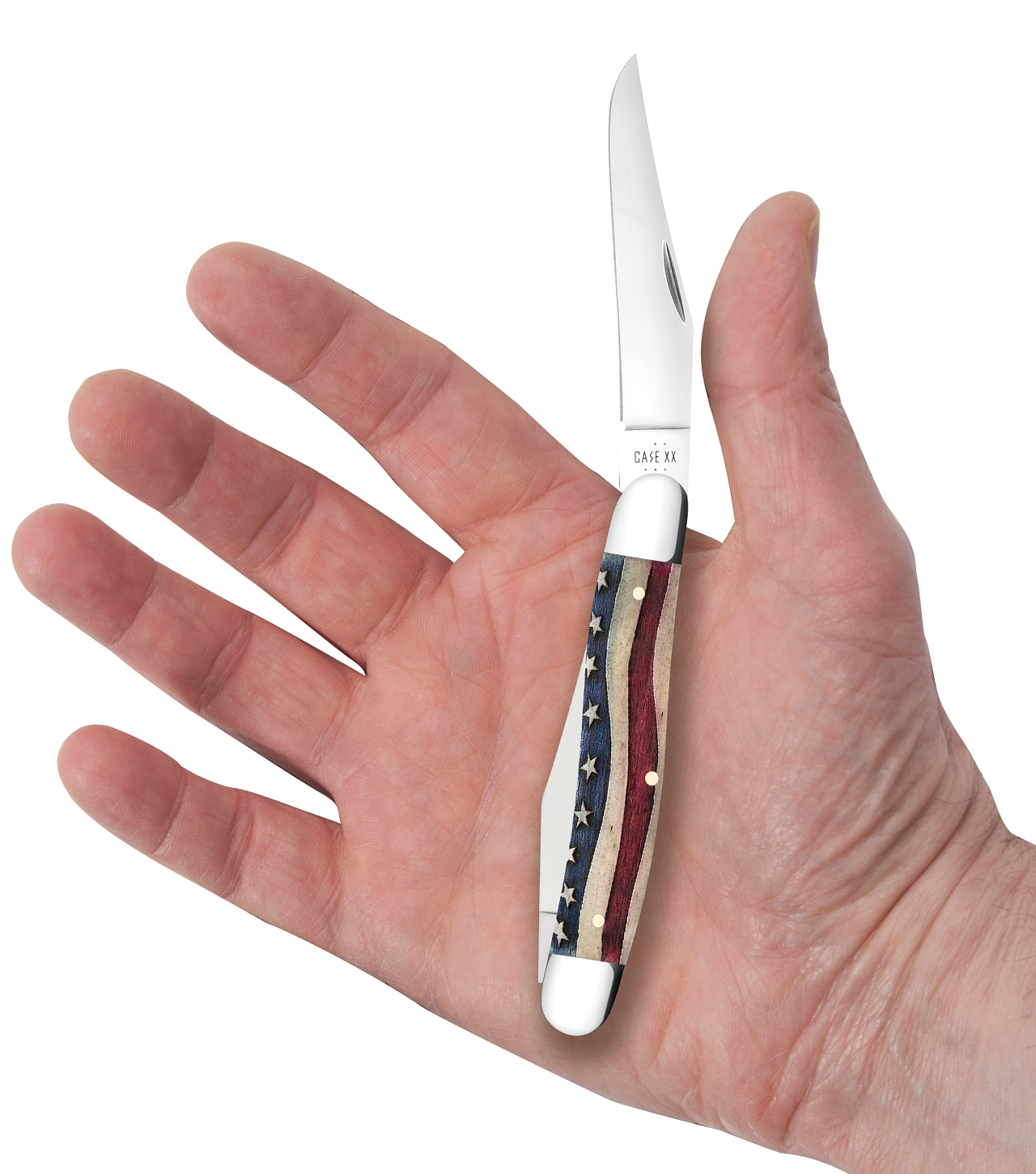 Star Spangled Red & Blue Natural Bone Muskrat