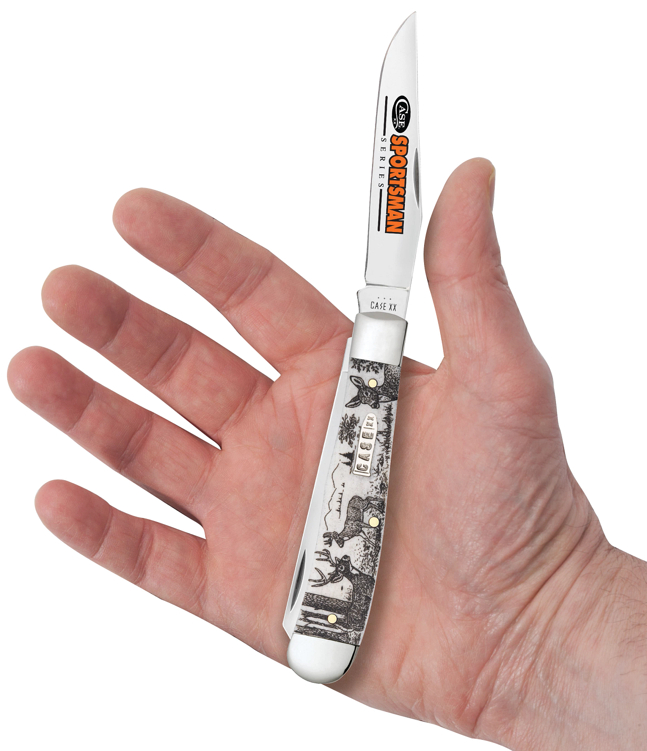 Sportsman Series Deer Embellished Smooth Natural Bone Trapper