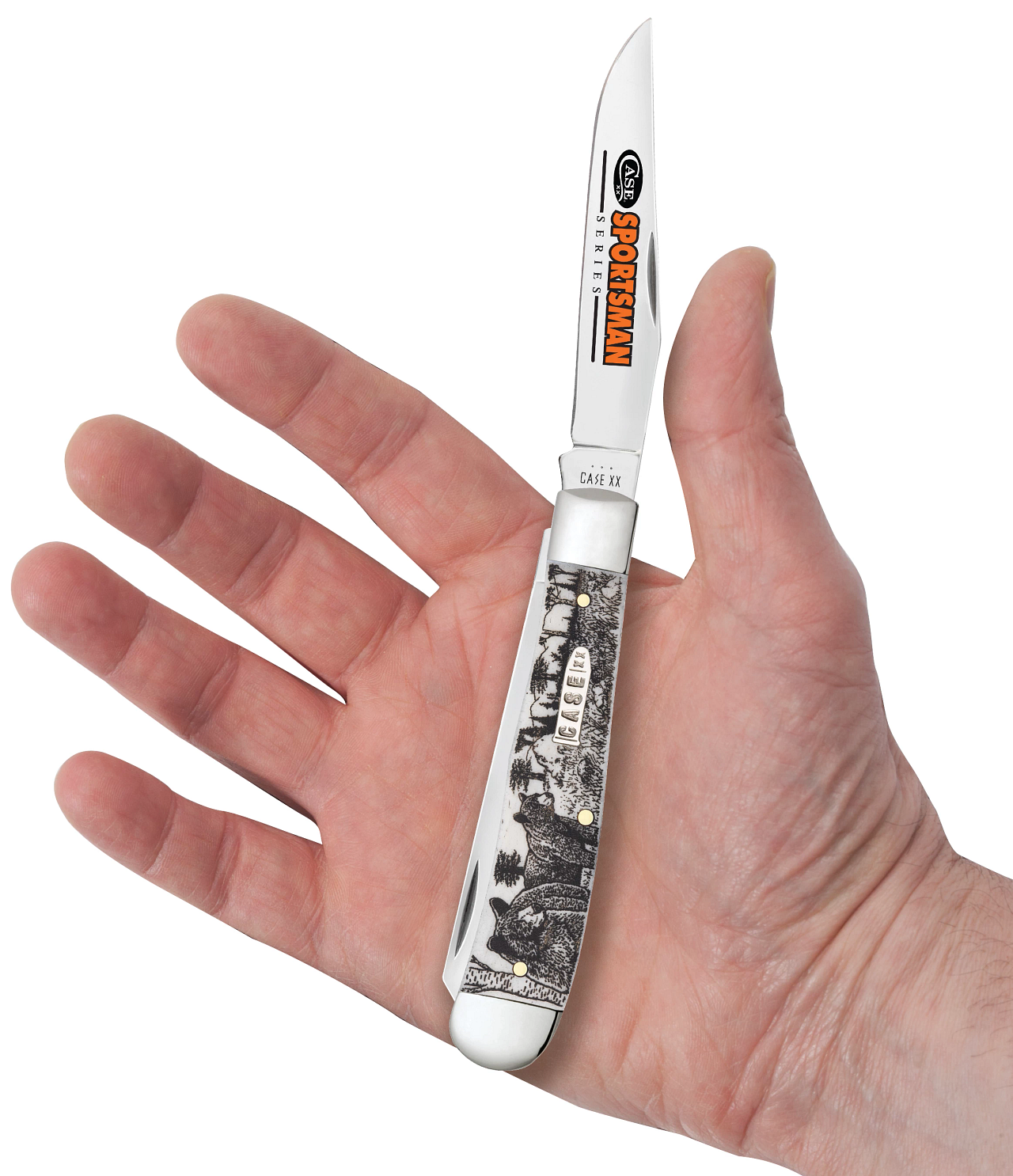 Sportsman Series Bear Embellished Smooth Natural Bone Trapper