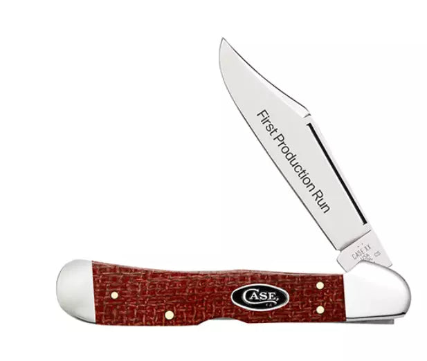 First Production Run Dark Red Micarta Carbon Steel Copperlock