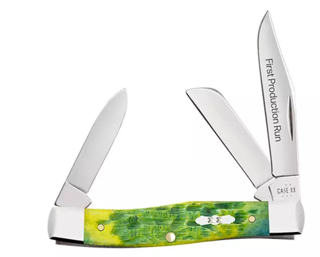 First Production Run Jigged Green Apple Bone Medium Stockman