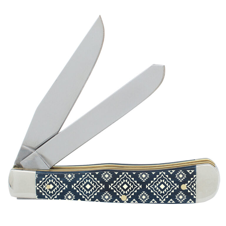 Southwestern Stitch Mediterranean Blue Bone Trapper