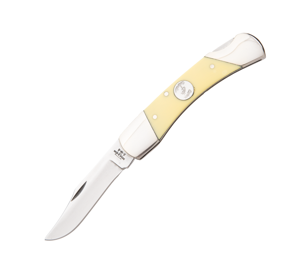 3 3/4″ Yellow Delrin Midsize Lockback