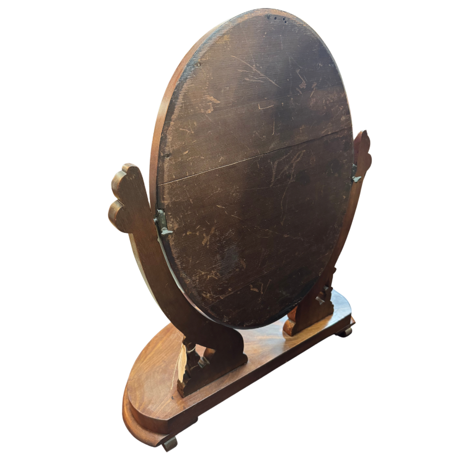 Victorian Mahogany Shaving Mirror, c. Mid 19th Century