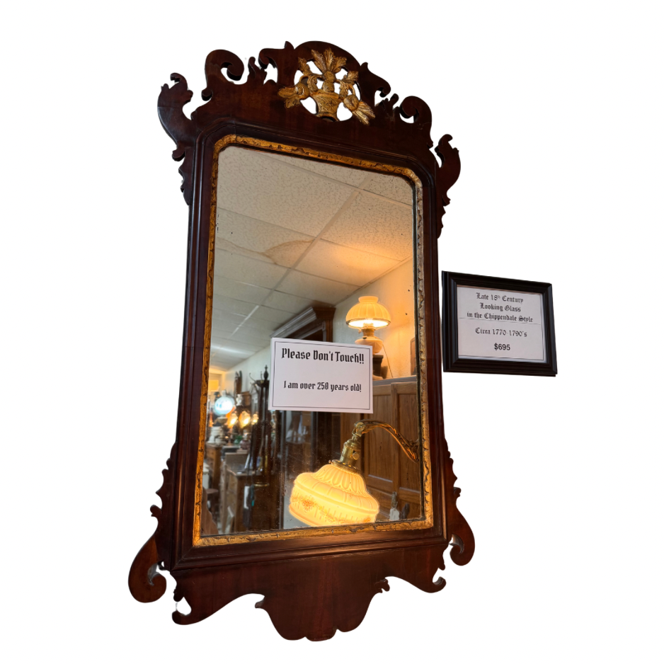 Rare 1700's Looking Glass Mirror