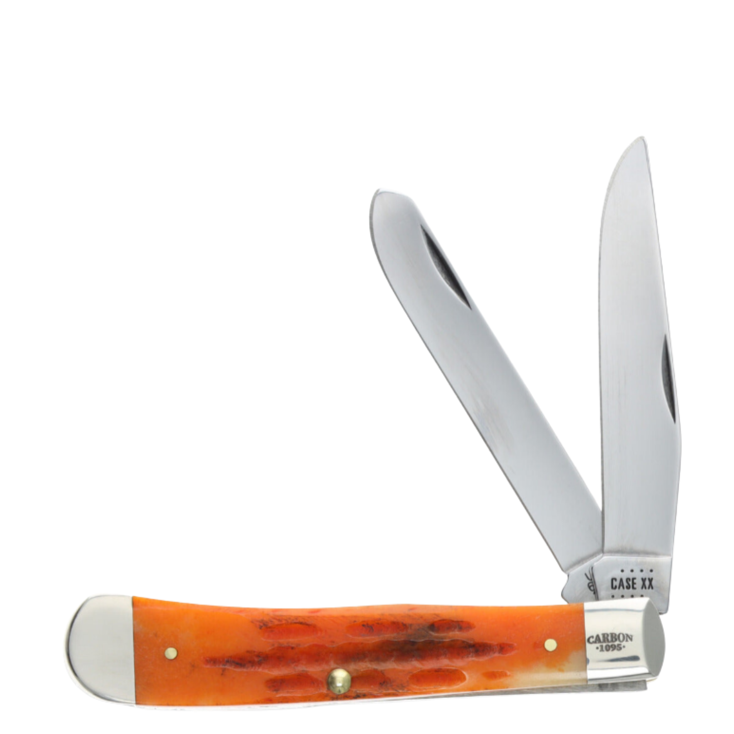 Jigged Sunset Autumn Bone Carbon Steel Trapper ( discontinued )