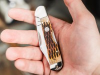 Boker Treebrand Copperhead Backl Amber Jigged Bone