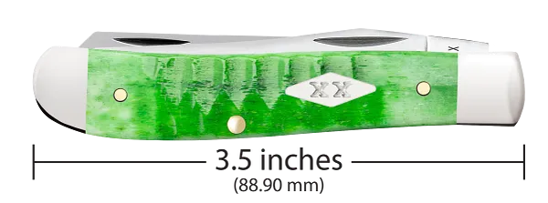 Case XX™ Mini Trapper Gator Jig Bright Green Bone 11441 Stainless Pocket Knife