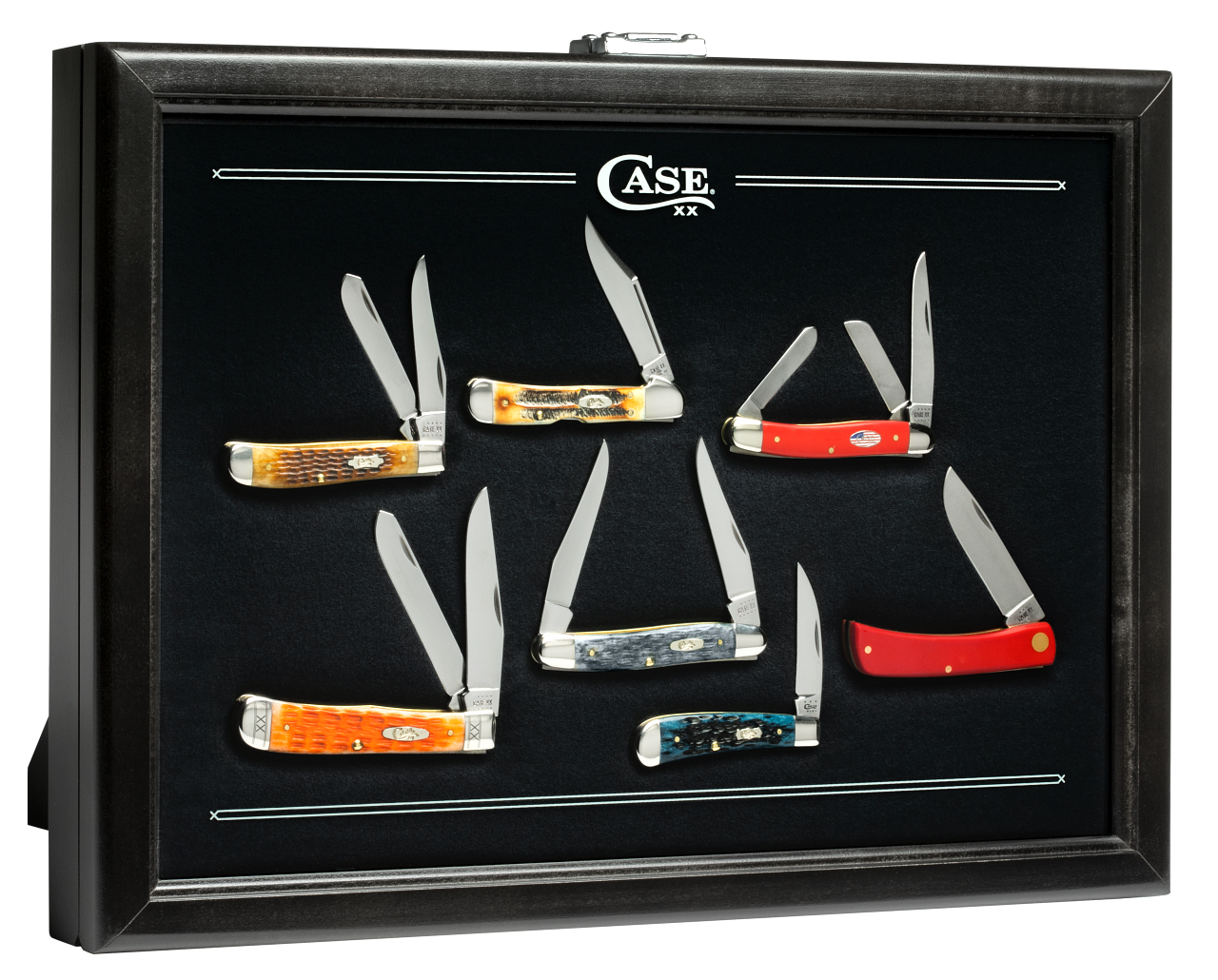 Locking Black Wood Knife Display