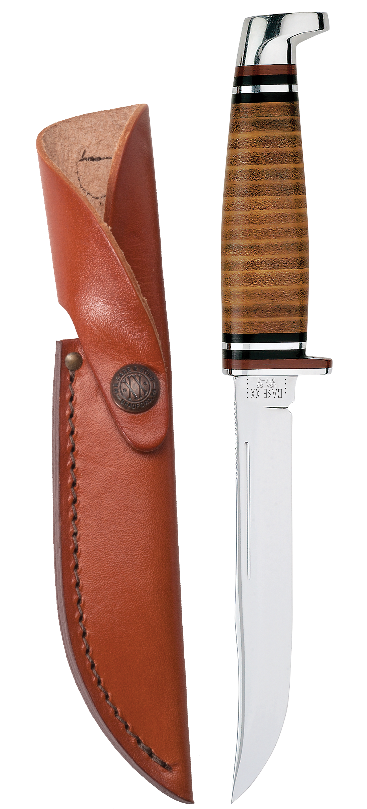 Leather 5" Utility Hunter with Leather Sheath