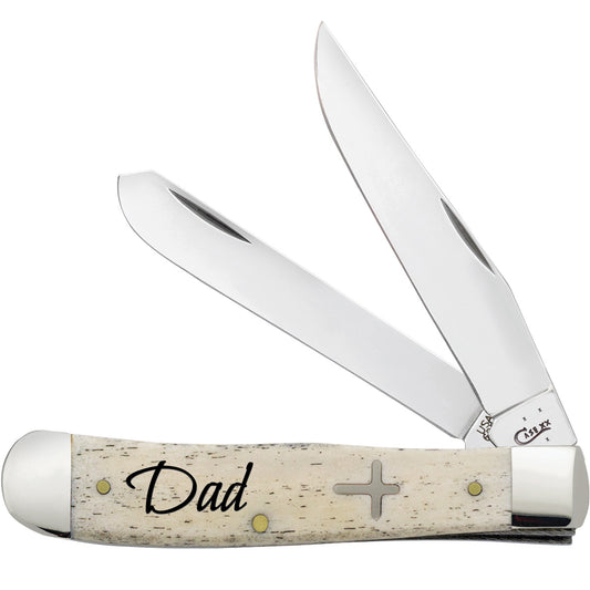 Natural Bone "Dad" Trapper with cross shield