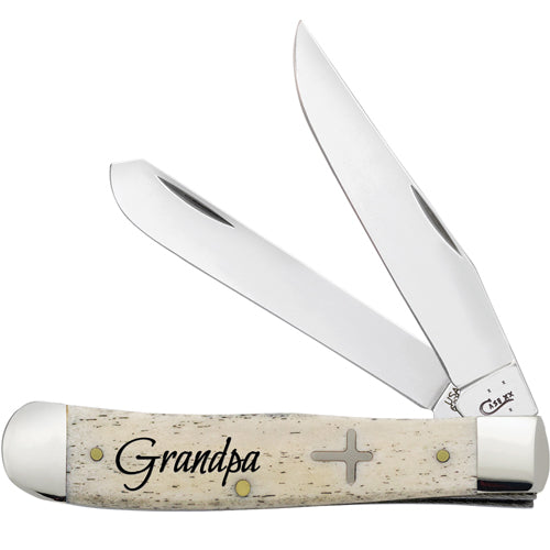 Natural Bone "Grandpa" Trapper with cross shield