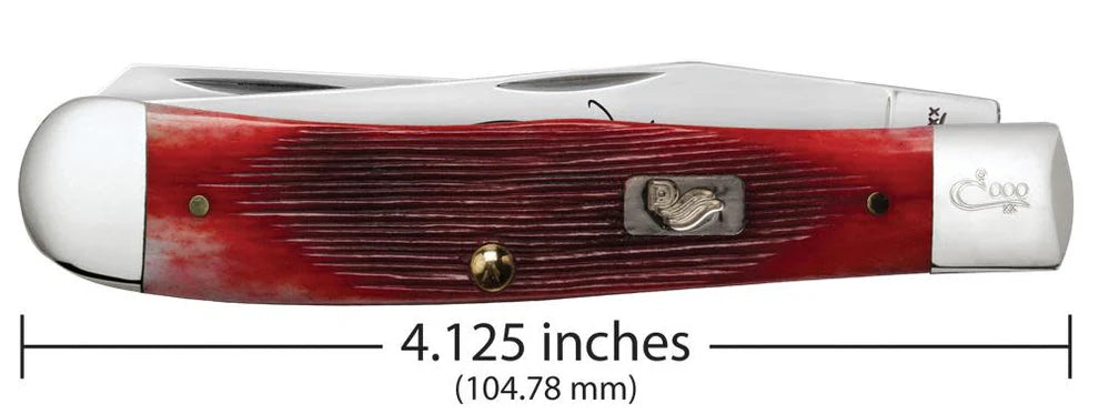 Case XX™ John Wayne Commemorative Barnboard Jigged Dark Red Bone Trapper Pocket Knife 07444
