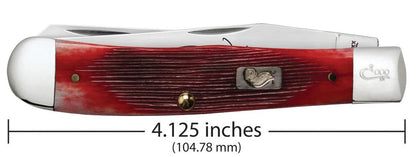 Case XX™ John Wayne Commemorative Barnboard Jigged Dark Red Bone Trapper Pocket Knife 07444