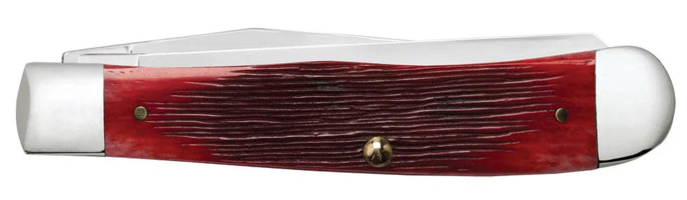 Case XX™ John Wayne Commemorative Barnboard Jigged Dark Red Bone Trapper Pocket Knife 07444