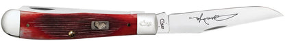 Case XX™ John Wayne Commemorative Barnboard Jigged Dark Red Bone Trapper Pocket Knife 07444