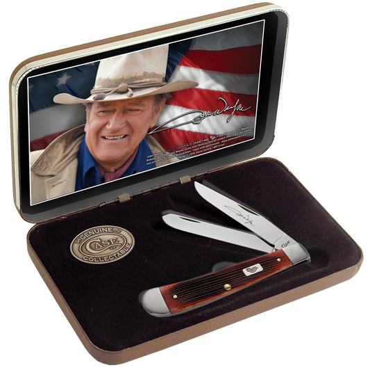 John Wayne Gift Set Barnboard Jig Dark Red Bone Trapper