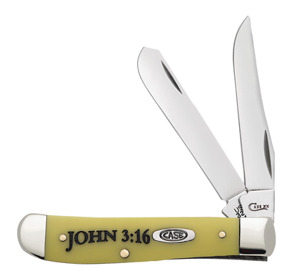 Religious Sayings Embellished John 3:16 Yellow Synthetic Mini Trapper