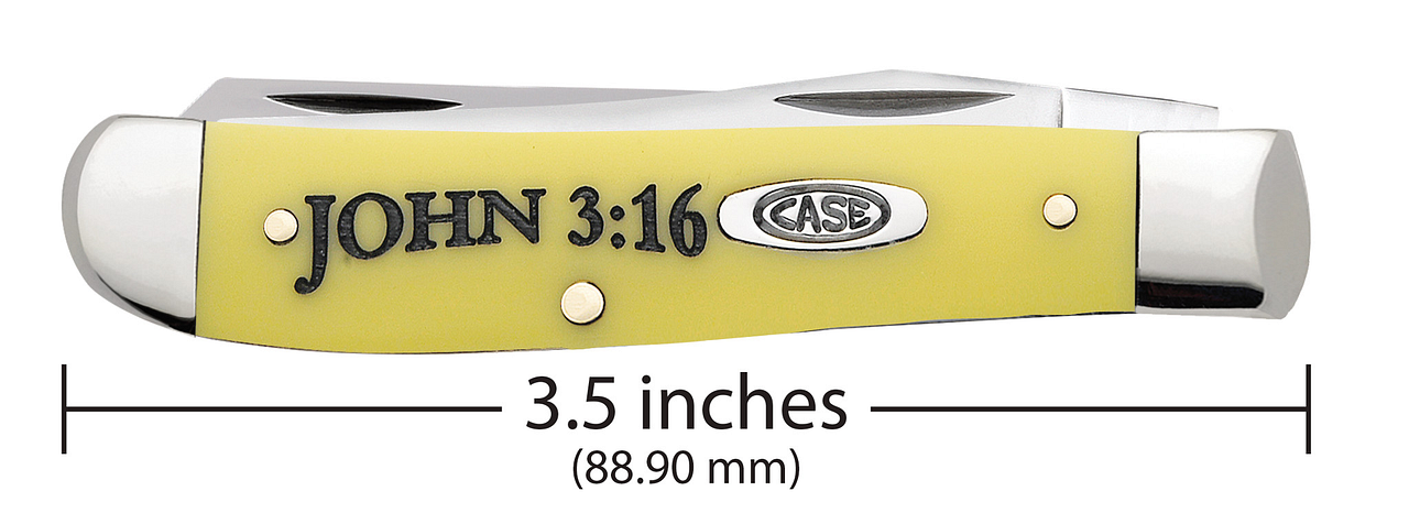 Religious Sayings Embellished John 3:16 Yellow Synthetic Mini Trapper