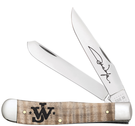 John Wayne Embellished Smooth Natural Curly Maple Wood Trapper