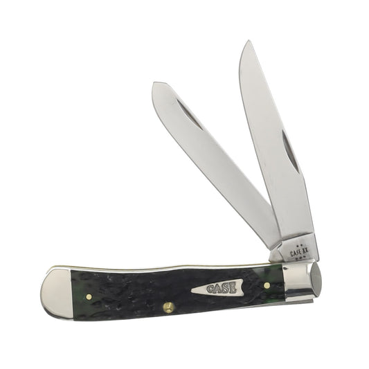 Case XX Bermuda Green Jigged Bone Trapper Folding Knife with Gift Tin