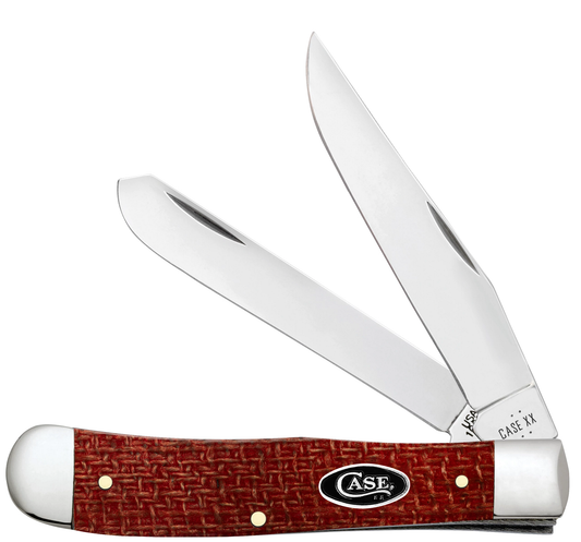 Dark Red Burlap Micarta CS Trapper