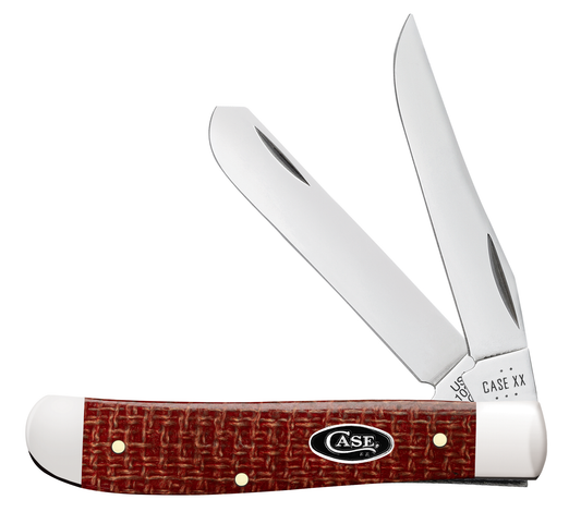 Dark Red Burlap Micarta CS Mini Trapper