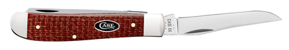 Dark Red Burlap Micarta CS Mini Trapper